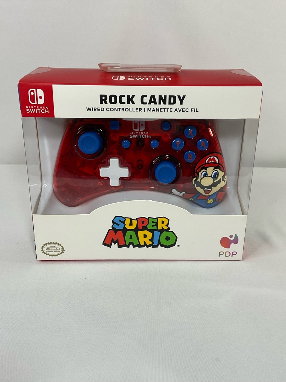 Rock & Candy Super Mario Wired Controller - Red with Blue Buttons
